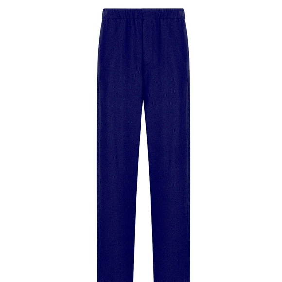 Giorgio Armani Viscose Textured Patterned Jaquard Black Trousers NWOT Size 34